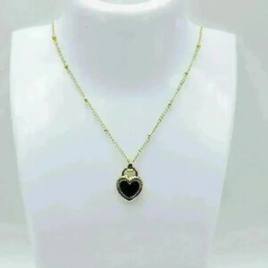 Ashley Black Heart Pendant Necklace